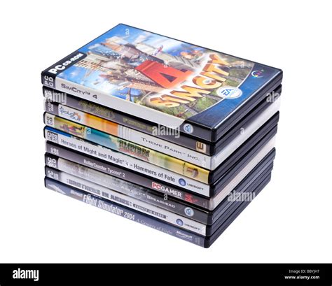 stack  pc video games cut  stock photo  alamy