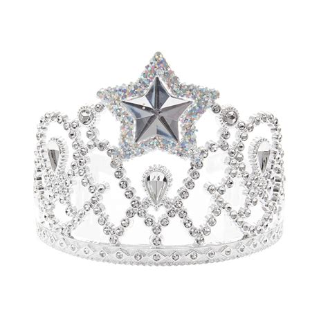 silver glitter star tiara claire s