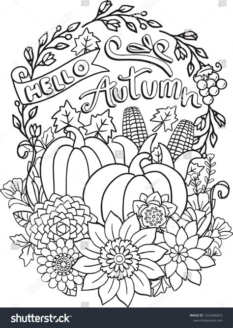 coloring page fall leaves images stock  vectors