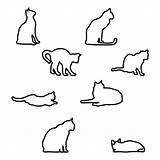 Cats Outlined Drawing Katter Skiss Publicdomainpictures sketch template