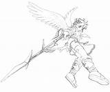 Pit Icarus Kid Weapon Coloring Pages sketch template