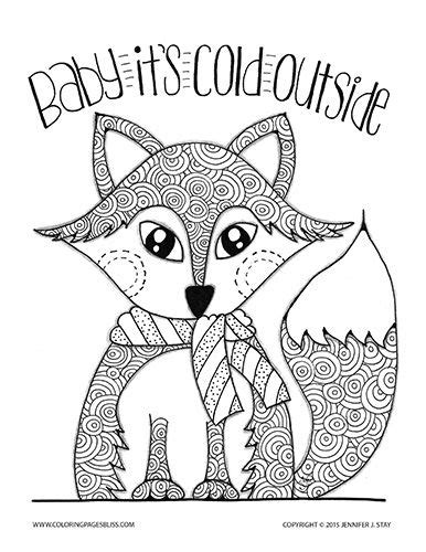 christmas coloring pages fox coloring fox coloring page