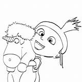 Unicorn Coloring Pages Despicable Agnes Drawing Getdrawings Getcolorings Colo Print Toy sketch template