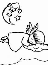 Christmas Coloring Sleeping Cliparts Angel Clipart Pag Angels Favorites Add Coloringkidz sketch template