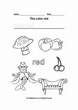 Worksheets Red Color Worksheet Kindergarten Preschool Printable Colors Coloring Colours Pages Recognition Printables sketch template