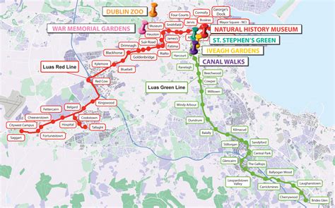 post rireland dublin luas dlr map compared  actual geography