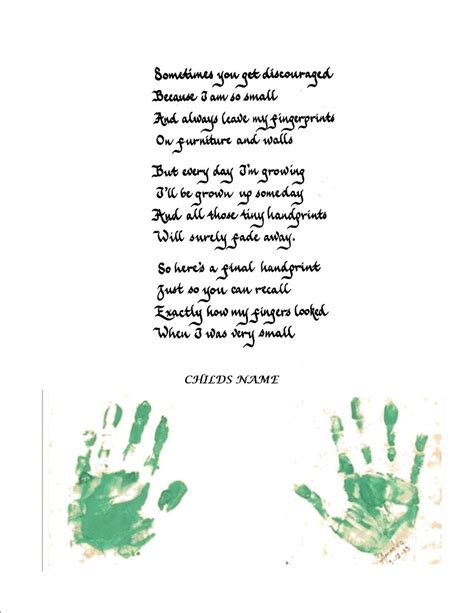 search results  handprint poem calendar