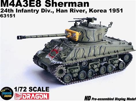 M4a3e8 Sherman Tiger Face 24th Infantry Div Han River Korea 1951