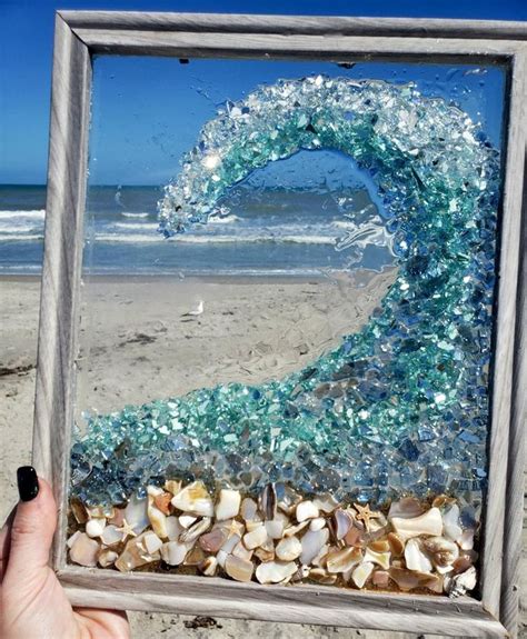 Crushed Glass Beach Wave Sea Glass Window Art Sea Glass