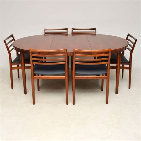 danish rosewood dining table  chairs  erling torvits