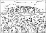 Colouring Australia Coloring Uluru Pages Kids Outback Australian Rock Animals Ayres Familyholiday Theme Aboriginal Printable Ayers Designlooter Related Activityvillage Village sketch template