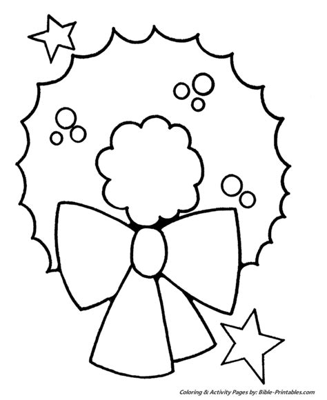 easy pre  christmas coloring pages christmas wreath