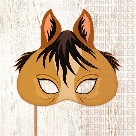 horse mask party printable light brown foal animal masks paper mask