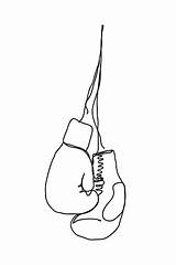 Boxing Drawing Vector Gloves Style Line sketch template