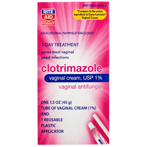 rite aid brand clotrimazole vaginal antifungal cream for yeast