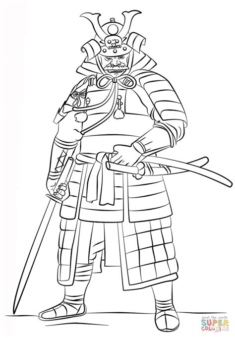 samurai  coloring pages scenery mountains