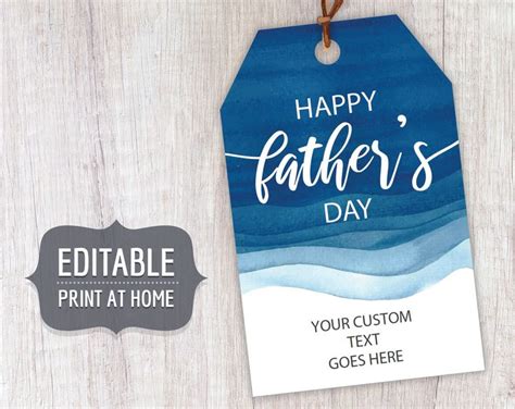 happy fathers day printable gift tags editable personalized gift