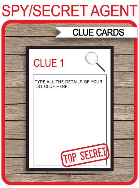 printable clue cards