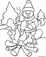 Coloring Winter Fire Pages Warming Printable sketch template