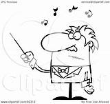 Baton Outlined Waving Conductor Senior Royalty Clipart Illustration Toon Hit Rf sketch template