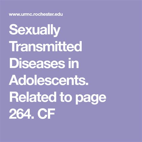Sexually Transmitted Diseases In Adolescents Related To