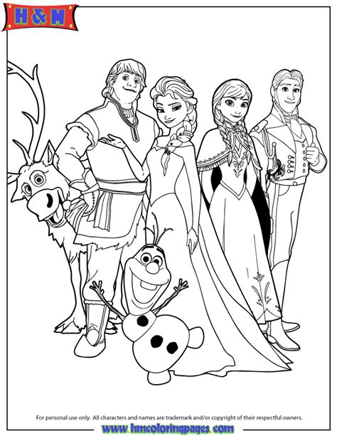 frozen charters colouring pages