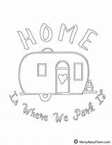 Camper Color Retro Campers Coloring Printables Pages Park Where Happy Vintage Choose Board Merryabouttown sketch template