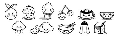 kawaii coloring pages  foods food coloring pages chibi coloring