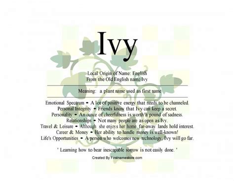 What Does Ivy Name Meaning Cool Guy Names