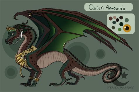 queen anaconda ref  herakidpatrol  deviantart wings  fire