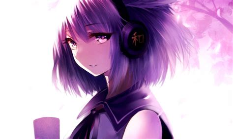 anime girls purple hair gamer wallpapers wallpaper cave