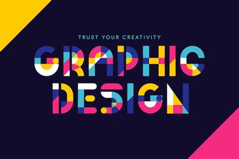 vector graphic design colorful geometrical lettering