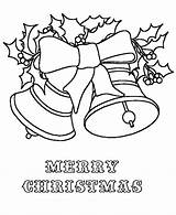 Christmas Coloring Merry Pages Bells Color Sheets Holly Printable Print Ribbon Colouring Text Activity Kids Bell Popular Go Adult sketch template