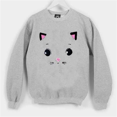 face cat cute unisex sweatshirts