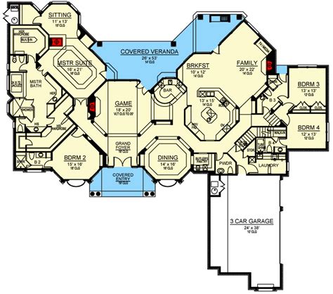 ornate  bed house plan  deluxe master suite tx architectural designs house plans