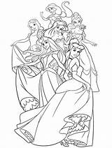 Coloring Pages Disney Adult Princess Princesses Getdrawings sketch template