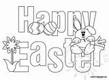Easter Happy Coloring Pages Colouring Printable Print Bunny Sheet Worksheets Cards Printables Words Card Color Sheets Kids Egg Coloringpage Eu sketch template