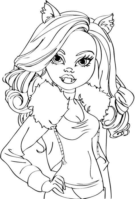 gambar monster high coloring page characters printable pages chibi