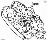 Coloring Sandals Flip Flops Pages Printable Getcolorings Beach Clipart sketch template