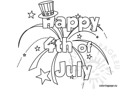 happy  july coloring coloring page
