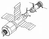 Salyut Drawing Station Second Manned Dos Figure Mir Soyuz Svg sketch template