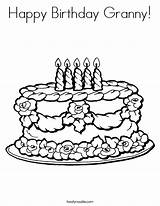 Happy Birthday Coloring Granny Built California Usa sketch template