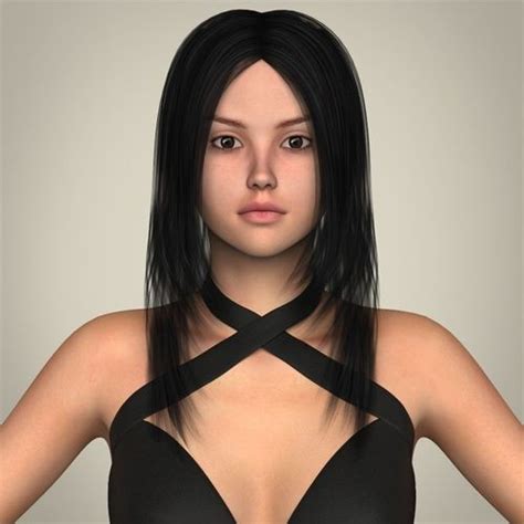 realistic sexy teen girl 3d model max obj 3ds fbx c4d lwo lw lws