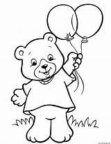 Coloring Bear Teddy Pages Balloon Crayola Printable Print sketch template