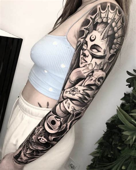 45 Gorgeous Sleeve Tattoos For Women – Trickland