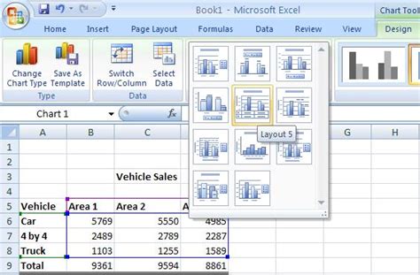 excel tutorial changing  chart layout