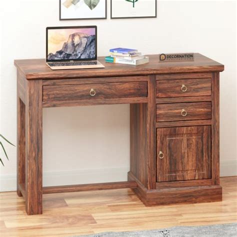 decornation oliver wooden computer table  drawers