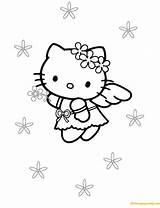 Angel Pages Kitty Little Coloring Color Online sketch template