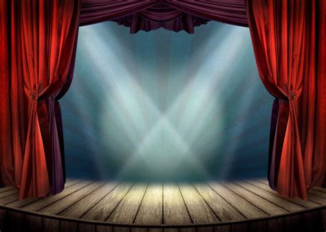 theater stage  red curtains  spotlights terzo millennium studio