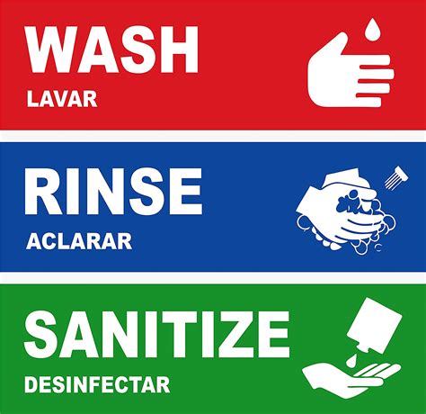 wash rinse sanitize vinyl decals napnameplates